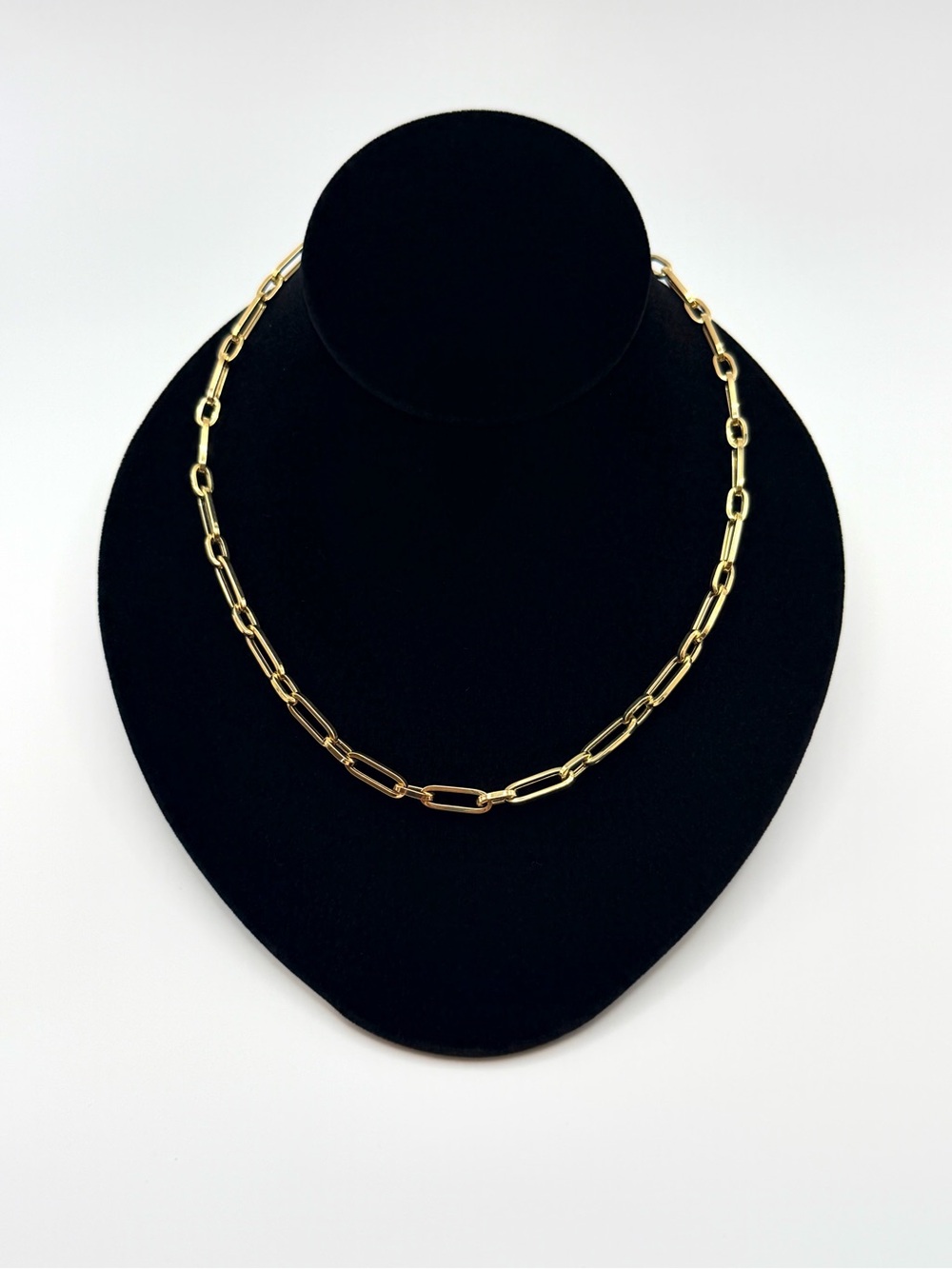 14K Solid Gold Italy Paperclip Link Necklace 18” 8.5g Marked QG (Quality Gold)
